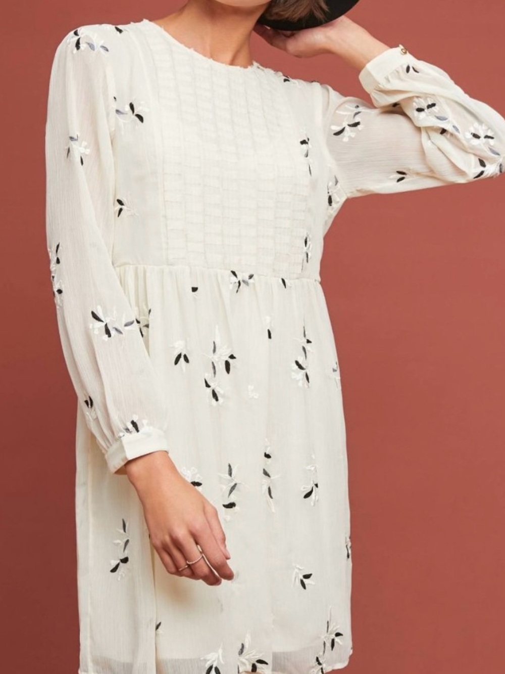 Anthropologie Feuille Embroidered Tunic Dress